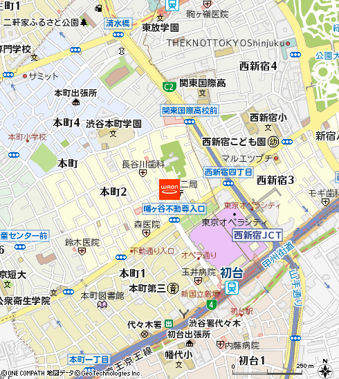 まいばすけっと渋谷本町2丁店付近の地図